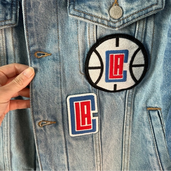 ZADIG & VOLTAIRE x NBA LA CLIPPERS Denim Button Down Denim Jacket SZ M - Picture 2 of 9